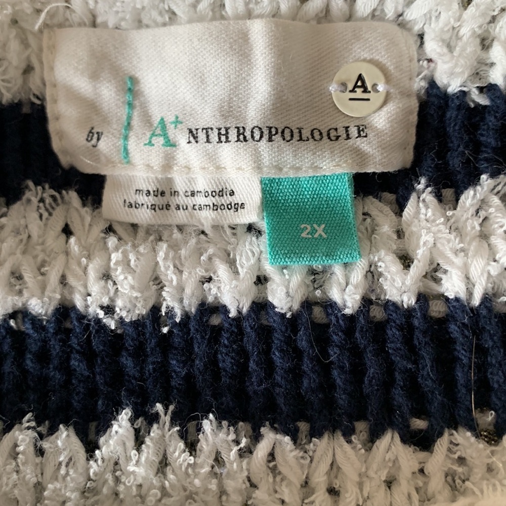 🌺ANTHROPOLOGIE BOATNECK CROCHET SWEATER🌺 - Picture 4 of 6